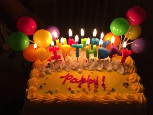 Oreo Ice cream with Vanilla cake - candles came with the cake!