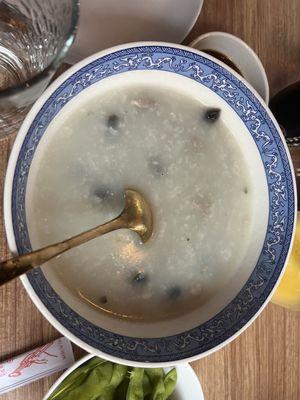 Pork and century egg congee