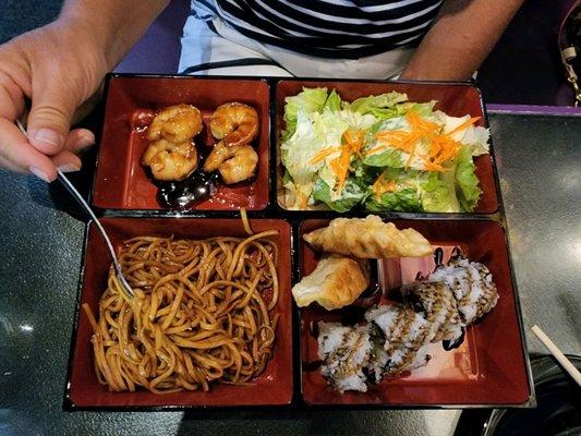 Shrimp teriyaki bento box