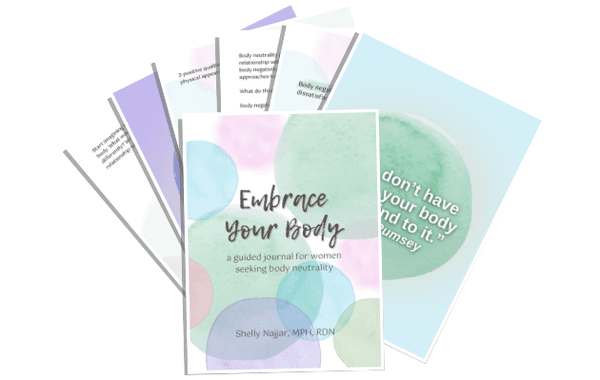 Embrace Your Body: a Guided Journal for Women Seeking Body Neutrality. Use code YELP25 for 25% off at https://bit.ly/embrace-journal-23