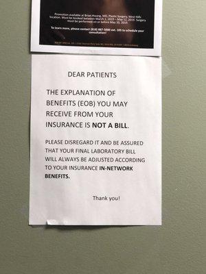 Reassuring patients.