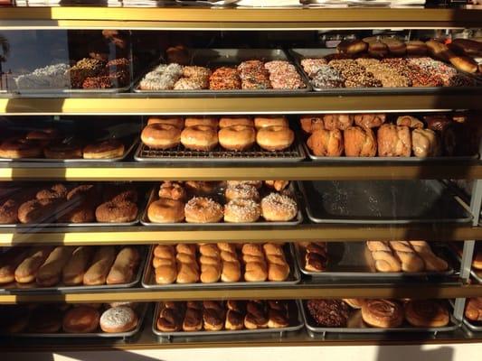 A full rack of delicious donuts