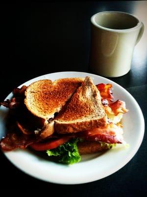 Toasted BLT on wheat. They go heavy on the B, that's for sure!