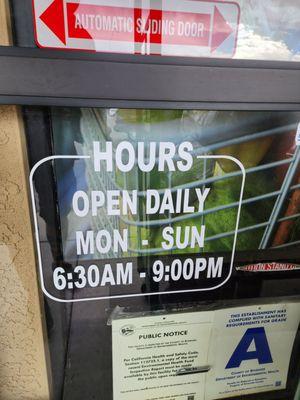 Store hours