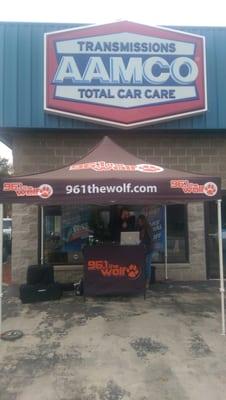 96.1 "The Wolf" doing a live radio broadcast at the shop.