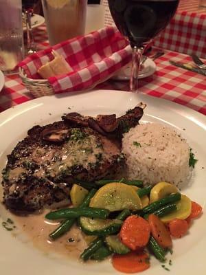 Veal Chop Francais w/ Mushrooms, Sage and Brandy Sauce