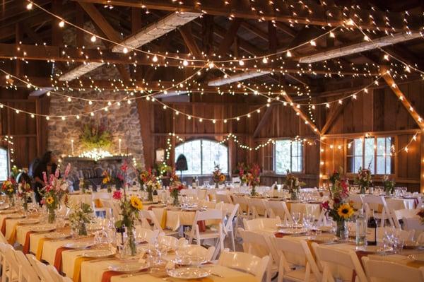 Rebecca & Nate Wedding ~ Ovy Camp La Honda! We loved creating this barn reception!