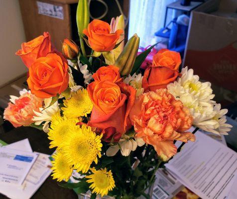 Same flowers on my dinning room table