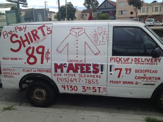 McAfee's Cleaners delivery van, 3/30/13