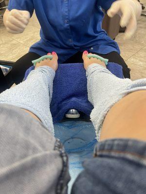 Pedicure hot towels