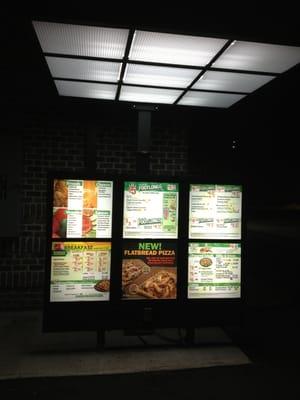 Drive thru menu