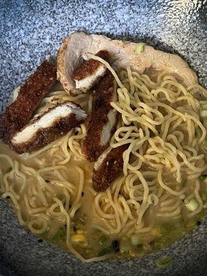 Miso Ramen with  half chicken katsu