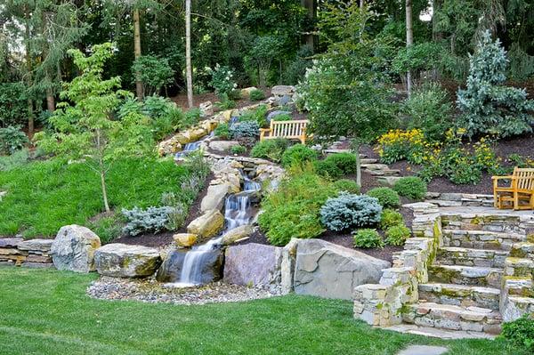 Woodland Hillside and Stream