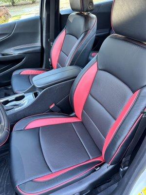 Seat covers professionally installed.