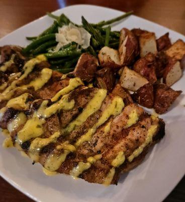 Blackened pork cutlet with bernaise sauce