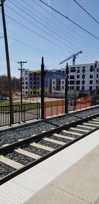 Development along the east side of the station. The west side is all heavy and passenger rail.