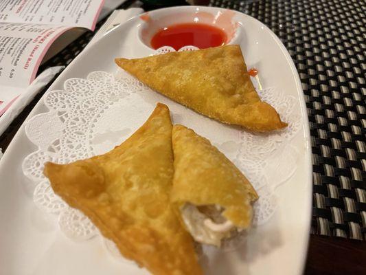 Crab Rangoon, maybe from restaurant depot?