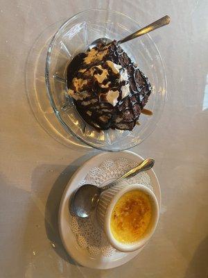 Tiramisu and creme brûlée