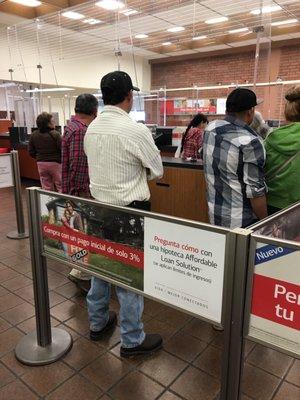 Long line and only 1 teller??????? Wtf. I've been waiting in line for 20 minutes now. HIRE MORE PEOPLE!!!!!!