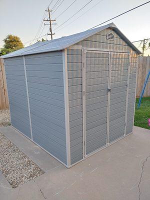 Resin Shed Installation Services. Fresno Ca. Call today 559-803-1808 ask for Tee