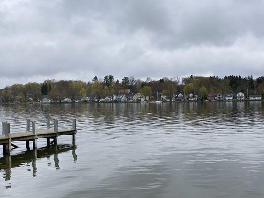 Across the lake