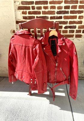 Red leather Mauritius jacket