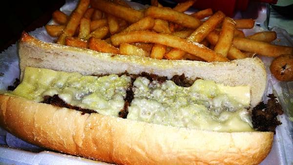 Philly cheese steak too dry, Fries awesome!