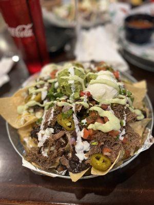 Shredded beef Nachos