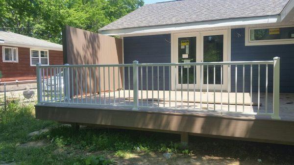 New deck railing and privacy fence on whole house remodel