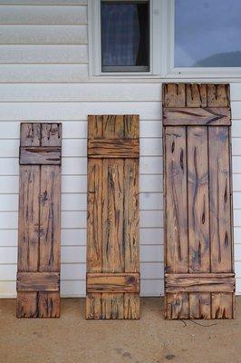 Designer natural wood shutters created by the Echols Home Improvements