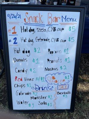 Food for everyone, support Cypress Youth Baseball leagues. Located in the back of the park near newly remodeled bathrooms.