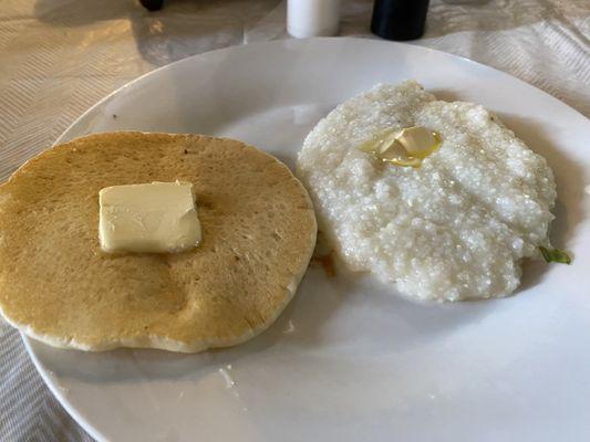 Pancake and a side of grits