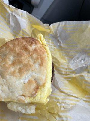 Sausage egg biscuit