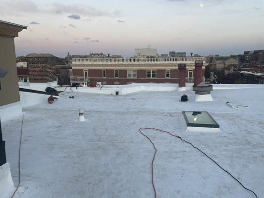 Large TPO roof installed by Complete Roofing Solutions on Condo in Adams Morgan