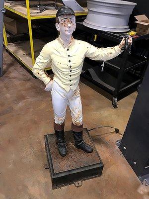 Lawn Jockey lighting - Restoration project begins