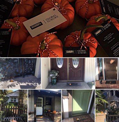 Mini pumpkins deliver with business cards attached to them in the beautiful city of Sherman Oaks.