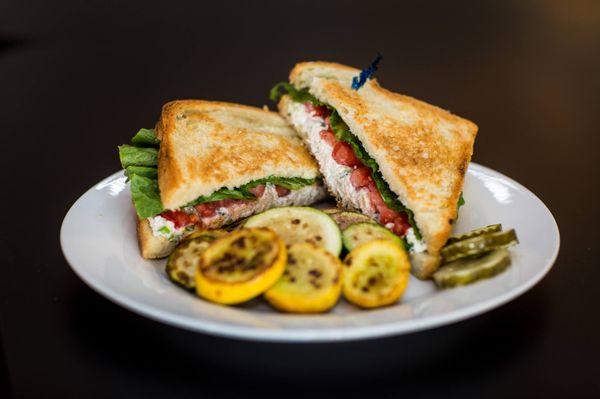 Chicken Salad Sandwich with Grilled Squash