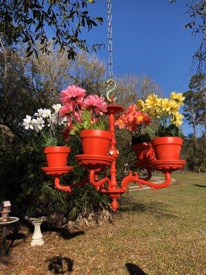 Up cycled chandelier