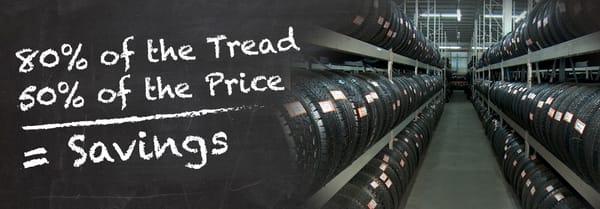 QUALITY USED TIRES ARE ALWAYS A VALUE OVER NEW! JUST DO THE MATH!