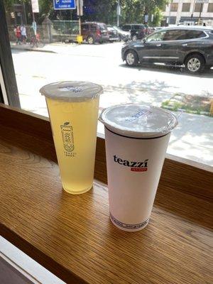 Honey Lemonade & Honey Amber Oolong Milk Tea