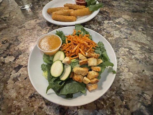 Side salad & Mozzarella Sticks