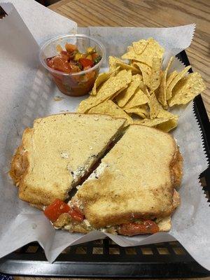 Pesto Ricotta Tofu sandwich on GF AND Vegan bread from the 2024 Knoxville Vegan Chef Challenge