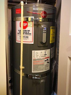 Our shiny new Rheem water heater