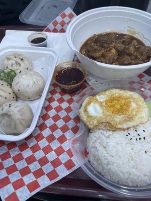 Pork with rice & pork buns - amazing