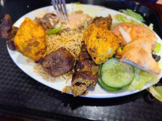 Combo 1 chicken tikka. Lamb and kofta