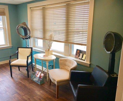 Our color & blow dry room. Private, so it's great for bridal parties, ladies night out or to treat yourself!