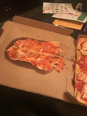 Pizza was at the top of box give me a $6 credit than went to order and said it's a $3 credit cause it's was just the topping