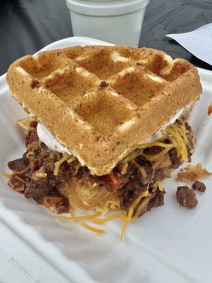 cornbread waffle sandwich (special)