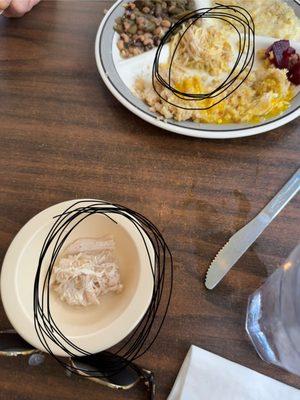 The turkey plate they served me and the small bowl is more turkey I asked for