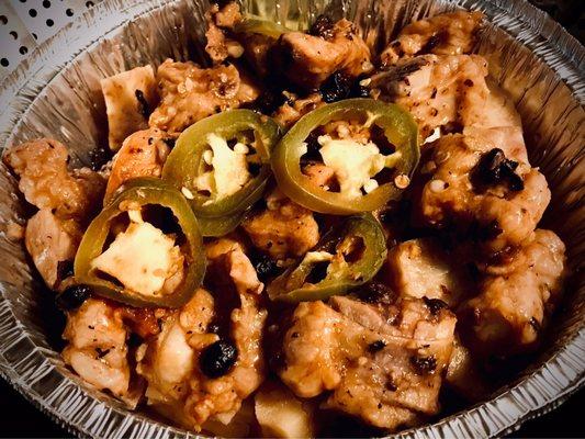 Spareribs and tofu in black bean sauce